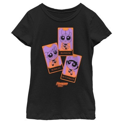 Girl's The Powerpuff Girls Halloween Tarot Cards T-Shirt - Black - X Small | Target