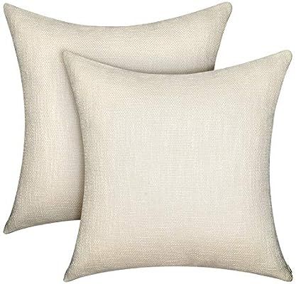 Lirex 2-Pack Linen Throw Pillow Covers, 16 x 16 Inches Flax Linen Decorative Soft Solid Color Squ... | Amazon (CA)