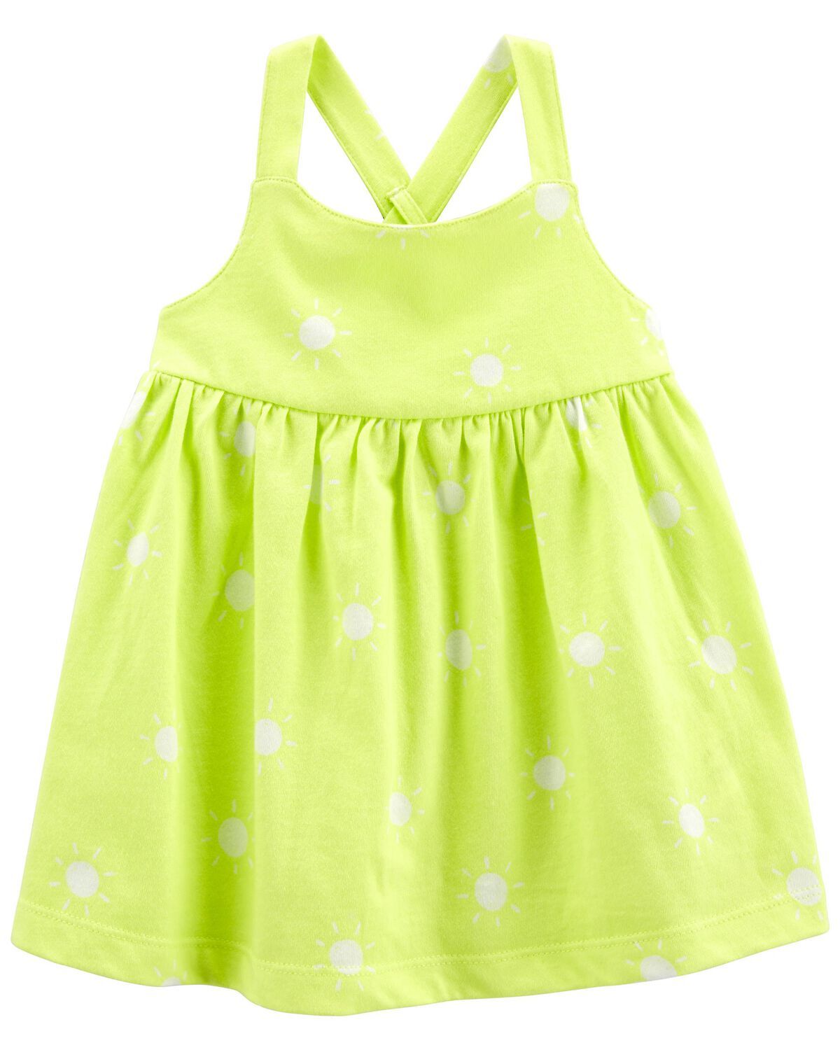 Neon Yellow Baby Polka Dot Jersey Dress | carters.com | Carter's