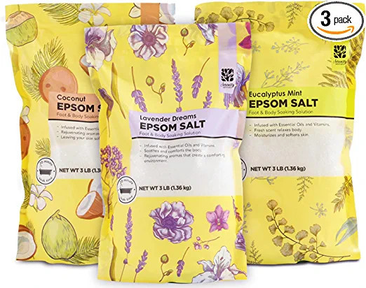 Epsom Salt for Soaking, Bath Salts with Lavender & Coconut & Eucalyptus Mint Scent 3 lb, Epsom Sa... | Amazon (US)