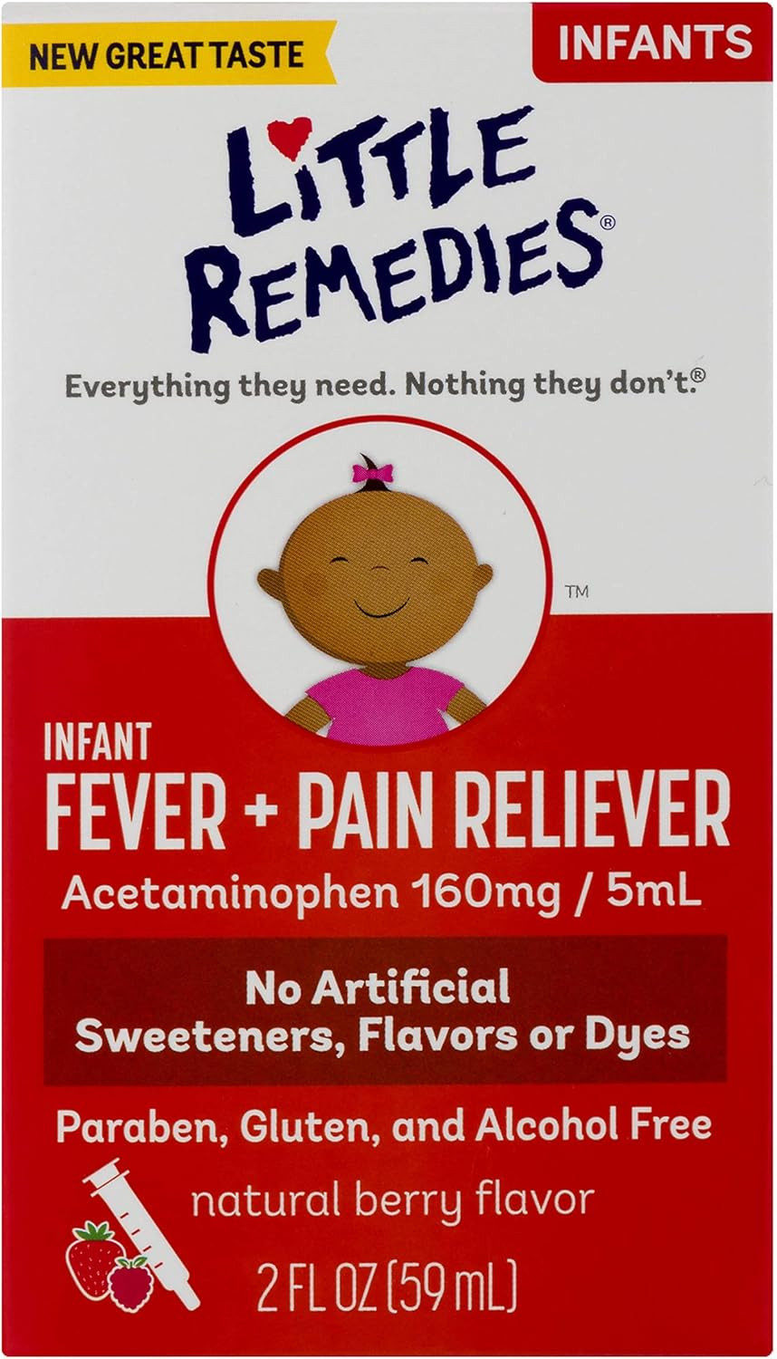 Little Remedies Infant Fever & Pain Reliever | Natural Berry Flavor | 2 FL OZ | Amazon (US)