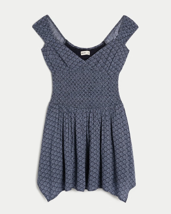 Women's Off-the-Shoulder Asymmetrical Hem Mini Dress | Women's Summer Sale Up to 30% Off Select S... | Hollister (US)