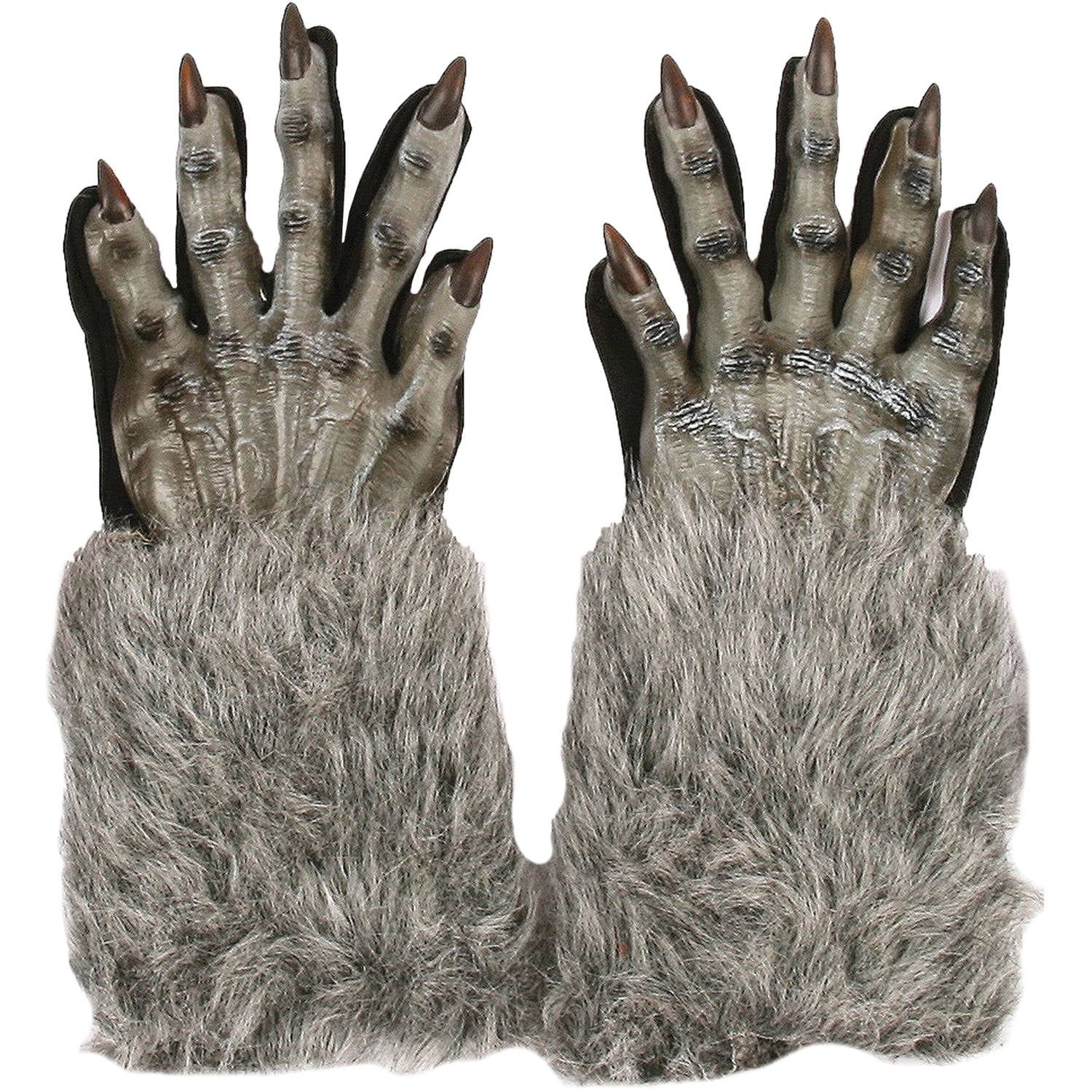 Gray Werewolf Gloves Adult Halloween Accessory - Walmart.com | Walmart (US)