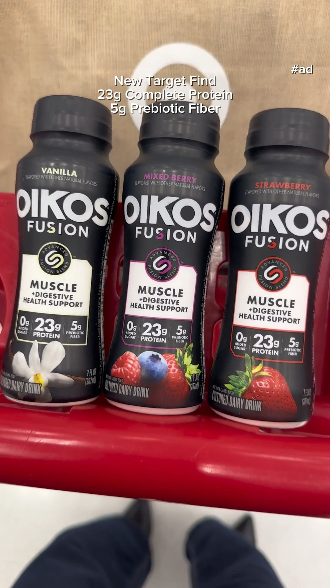 #ad New in the grocery section at @Target! These @OIKOS Fusion Drinks have 23g of protein and 5g of prebiotic fiber my fav for on the go or with breakfast!💪🏻🫐🍓

#oikosstrong #oikostarget #targetfinds #targetpartner #target #liketkit 
