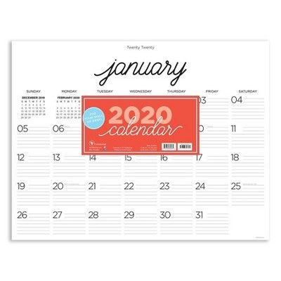 2020 Desktop Calendar Farmhouse Script Calligraphy | Target