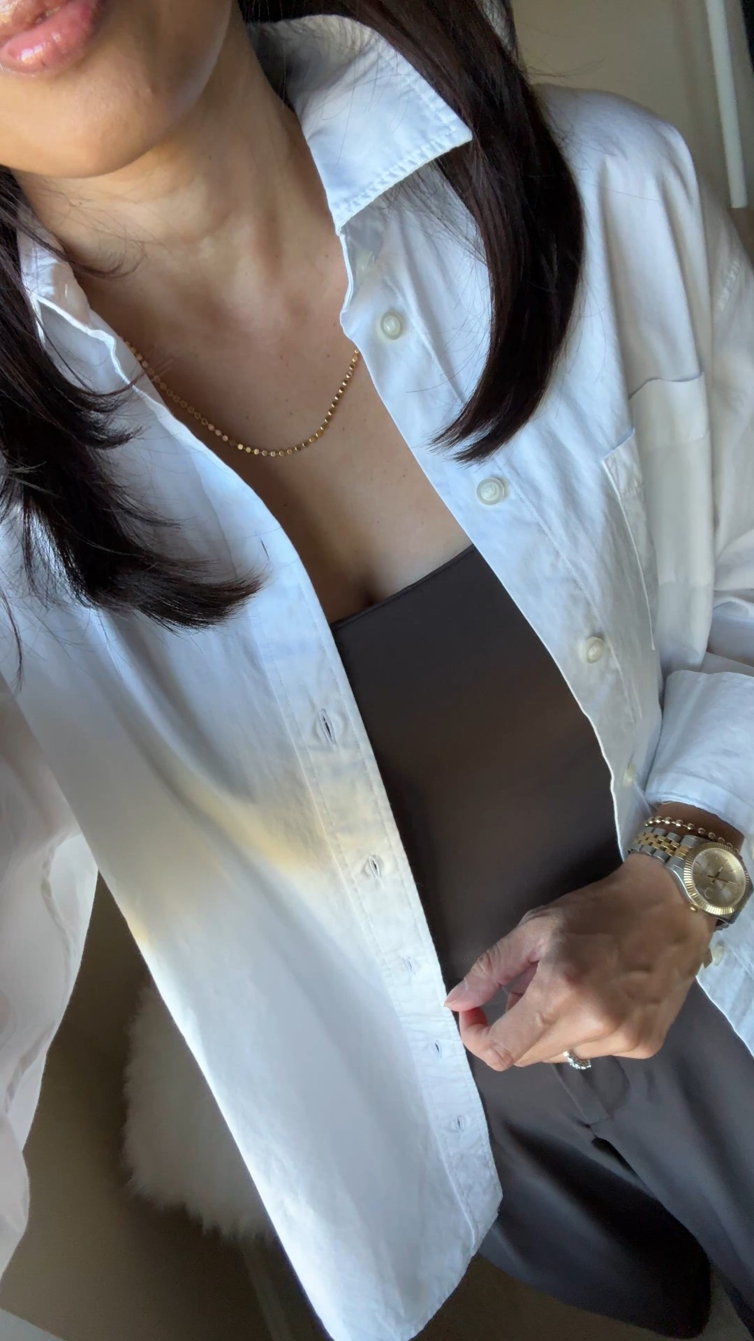 Elevated & easy travel outfit inspo. 
Polished look but make it comfy. 
-Trouser pants have tailored details with an elastic waist. Pleats give a dressy look (which would also work perfectly for the office).  Drapey fabric with a still casual feel.  True to size in exact pants. 
-Slim-fitting base layer is a good option especially if you’re headed to a warm destination. True to size in exact top. 
-Oversized button down is a great lightweight layer that will be useful during your trip as well. True to size in exact top  
-Travel bag is stylish and functional. 
-Slim profiles sneakers are a great complement to trouser pants. 


#LTKOver40 #LTKTravel #LTKActive