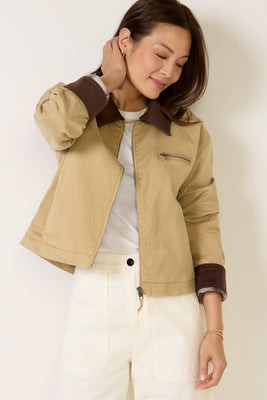 EVEREVE Women's Avery Barn Jacket, Size XS, Tan | Evereve