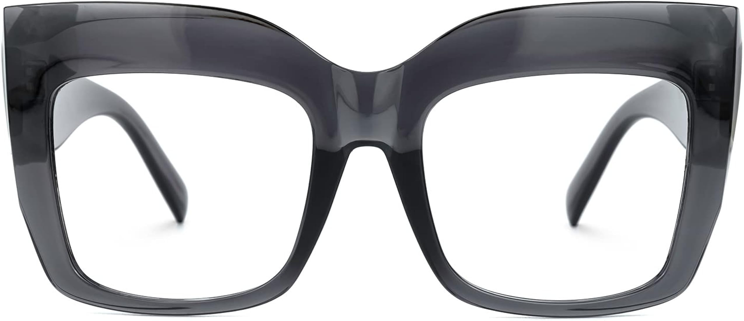 Zeelool Vintage Oversized Thick Cat Eye Glasses for Women with Non-prescription Clear Lens FP0668 | Amazon (US)