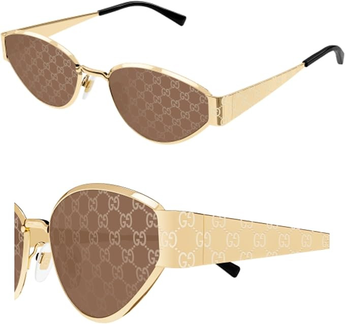 Gucci GG1853S Monogram Lasered GG Pattern With Guccissima Lens Almond Shape Sunglasses with Luxur... | Amazon (US)