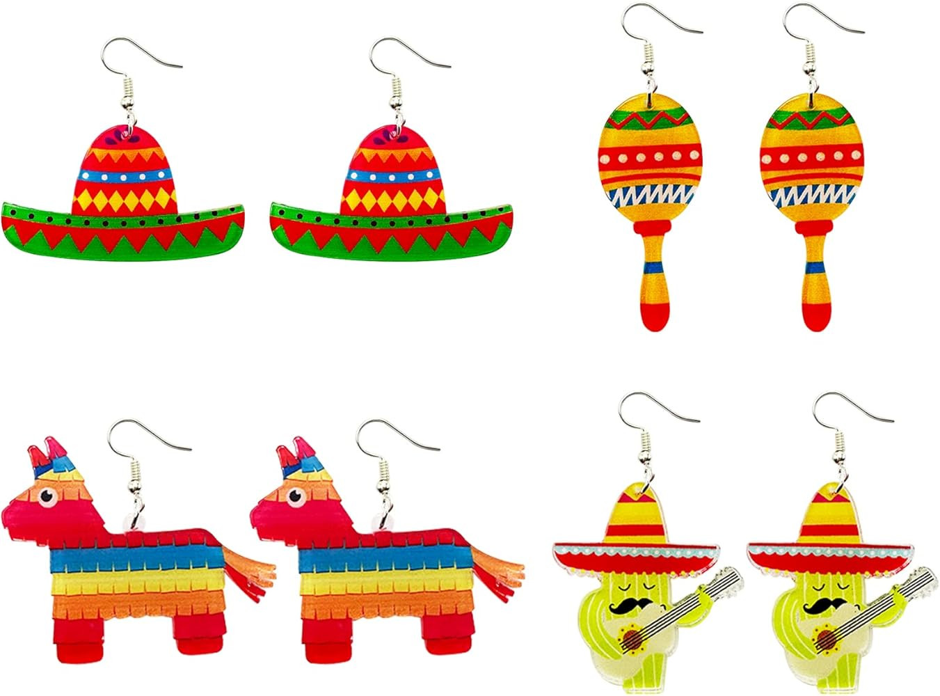 Cinco De Mayo Earrings for Women Fiesta Chill Sombrero Pinata Party Earring Mexican Holiday Earri... | Amazon (US)