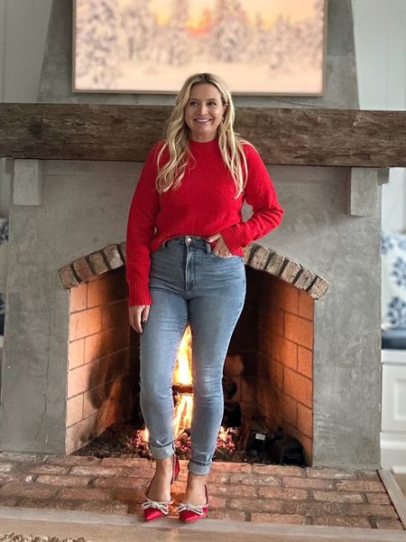 I'm loving this sweater and jeans combo. Perfect for the holidays. This pair of shoes is so fun and comes in other colors.
Wearing small in sweater and size 4 in jeans.

#LTKSeasonal #LTKstyletip #LTKHoliday
