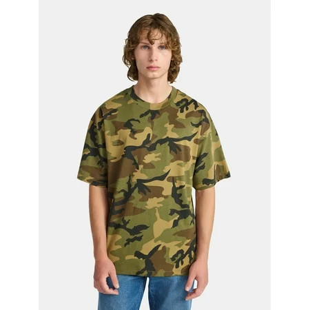 No Boundaries Oversized Tee with Short Sleeves, Men's and Big Men's XS-5XL | Walmart (US)