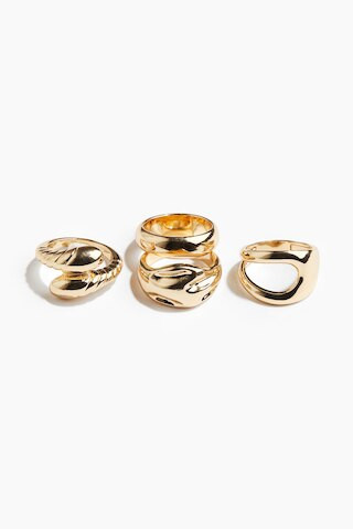 H & M - 4-pack Rings - Gold | H&M (AU)