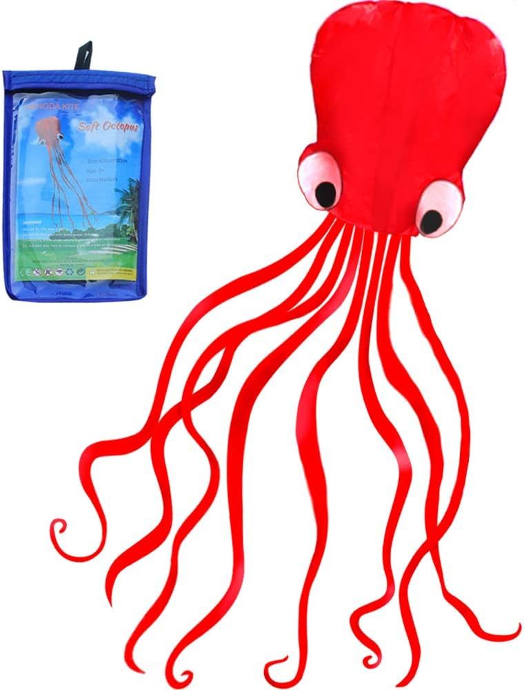 Hengda Kite Software Octopus Flyer Kite with Long Colorful Tail for Kids,Long,Large,for Kids and ... | Amazon (US)