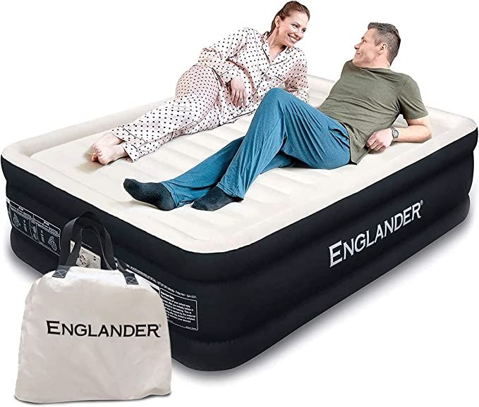 Englander Air Mattress w/ Built in Pump - Luxury Double High Inflatable Bed for Home, Travel & Ca... | Amazon (US)