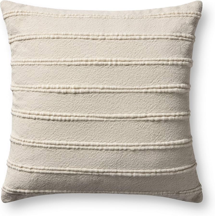 Loloi Magnolia Home by Joanna Gaines Landry Collection PMH0072 Ivory/Natural 22'' x 22'' Cover On... | Amazon (US)
