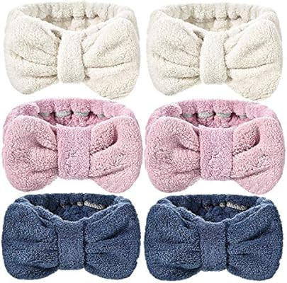 6 Pack Microfiber Bow Tie Headbands Soft Makeup Headband for Women&Girls Headband for Washing Fac... | Amazon (US)
