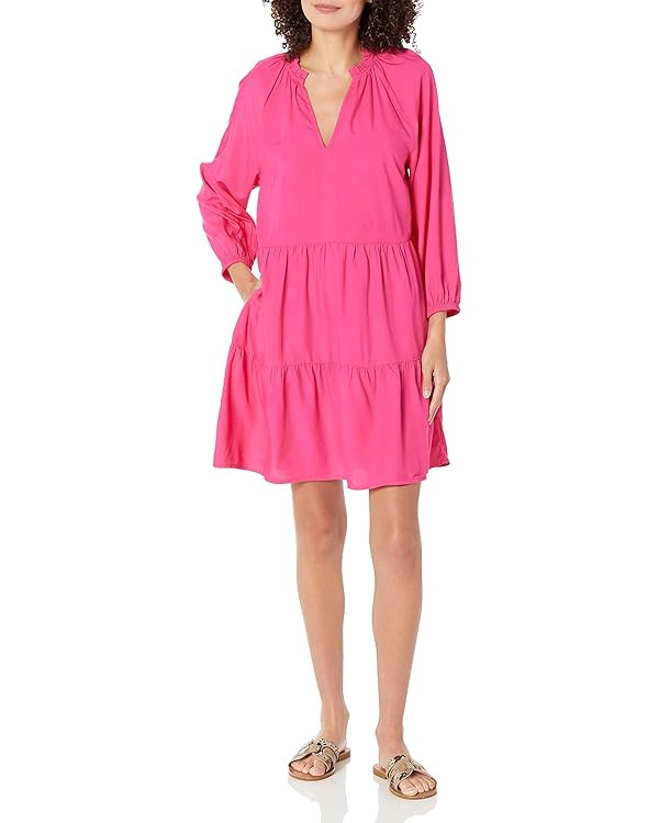 The Drop Women's @Caralynmirand Ruffle-Neck Tiered Mini Dress | Amazon (US)