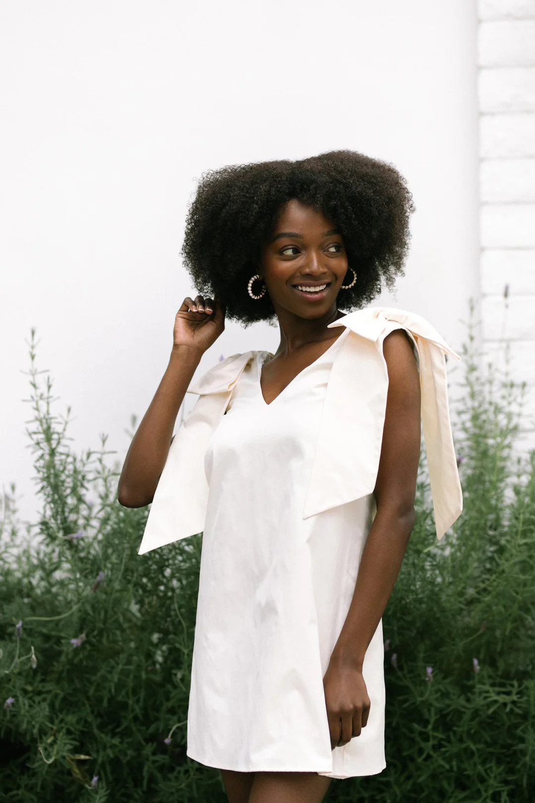 Isabella Bow Mini Dress | Morning Lavender