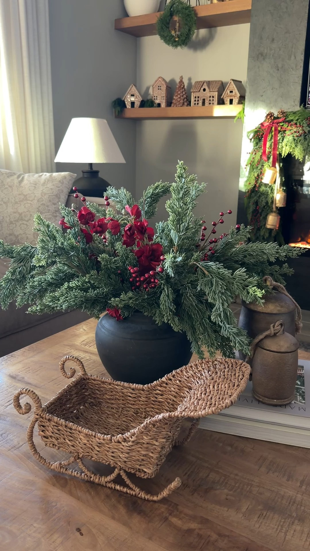 Christmas living room 🎄❄️ 

The picks on the mantel are from hobby lobby.. sku 1703545

#LTKHoliday #LTKSeasonal #LTKHome