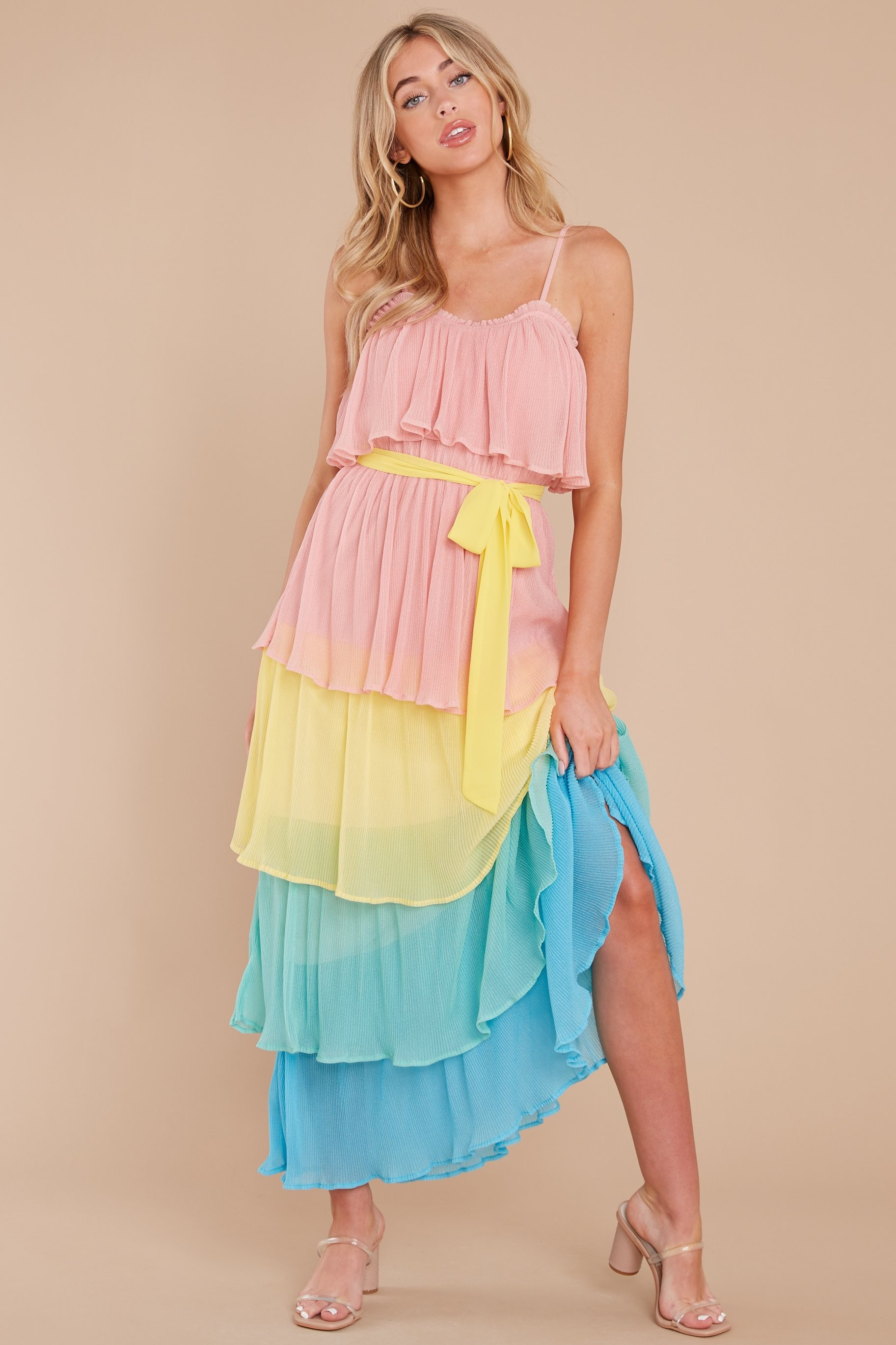 Distinctively You Yellow Multi Maxi Dress | Red Dress 