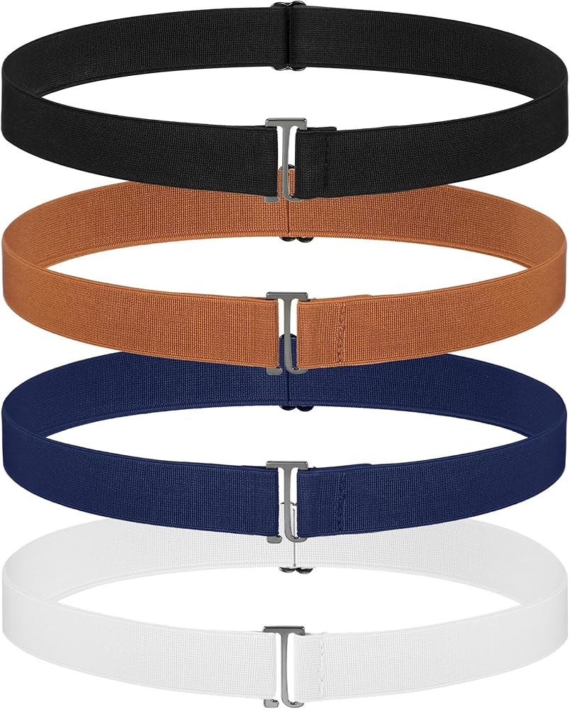 SATINIOR 2/3/4 Pack Women Elastic Stretch Belt Invisible Belts with Flat Buckle for Jeans Pants D... | Amazon (US)