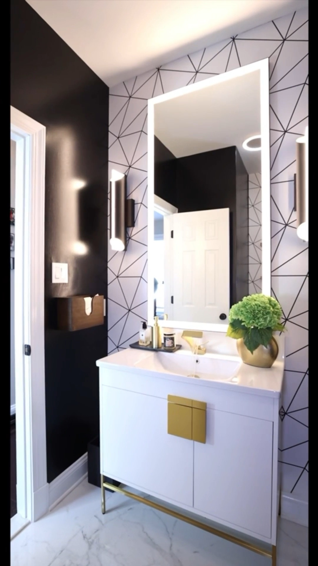 Moody powder bathroom before and after transformation 🖤

#LTKSaleAlert #LTKHome
