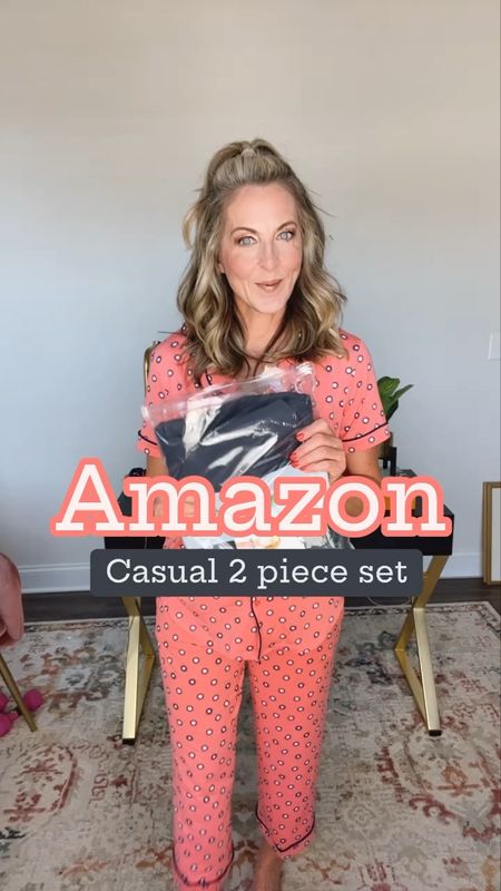 Women's Summer 2 Piece Outfit Tracksuits Casual Short Sleeve Tops High Waisted Sweatsuit // comes in so many colors. Lightweight// wearing size small 
Less than $30  // Walmart pjs 

#LTKtravel #LTKfindsunder50 #LTKstyletip
