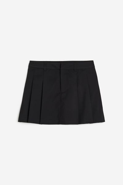 Pleated A-line Skirt - Black - Ladies | H&M US | H&M (US + CA)