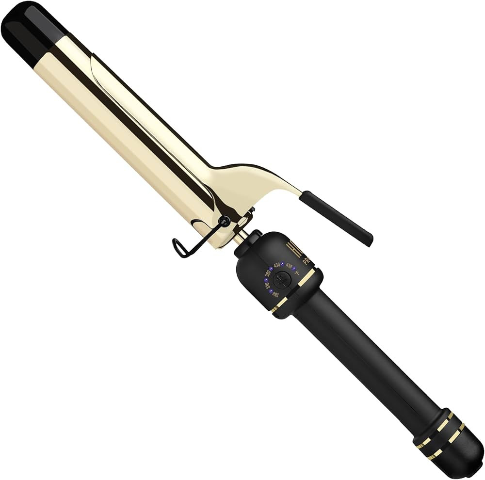 HOT TOOLS New and Improved 24K Gold Professional 1.25" Extended Barrel Curling Iron with Clamp fo... | Amazon (US)