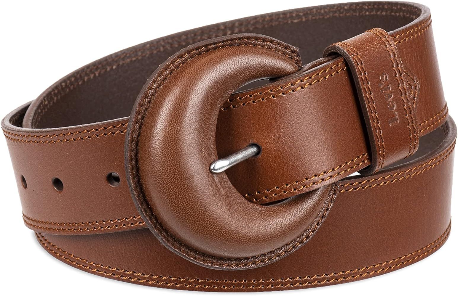 Levi's Women's Leather Wrapped Statement Buckle Belt | Amazon (US)