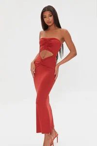 Ruched Cutout Maxi Tube Dress | Forever 21 (US)