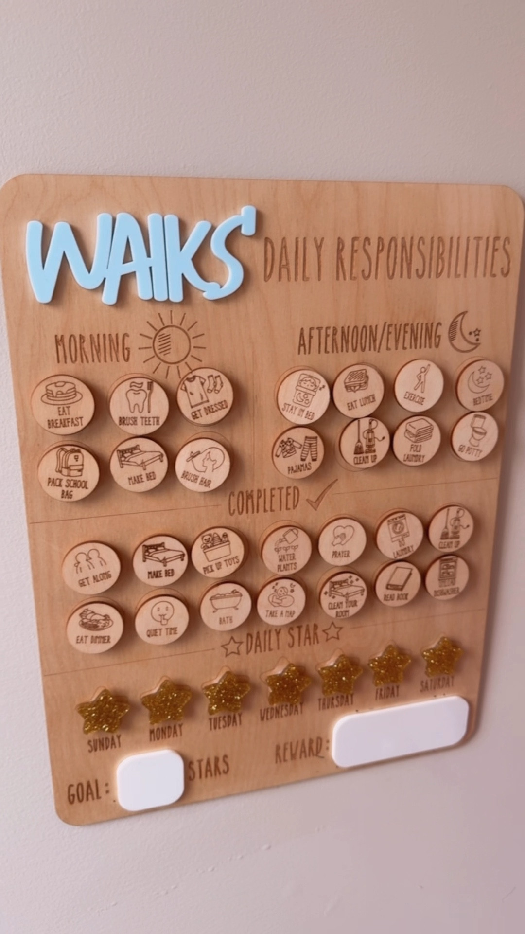 The cutest responsibility charts for my babes 🥰 Huntley has been loving doing everything to get her stars⭐️ 

#LTKFamily #LTKHome #LTKKids