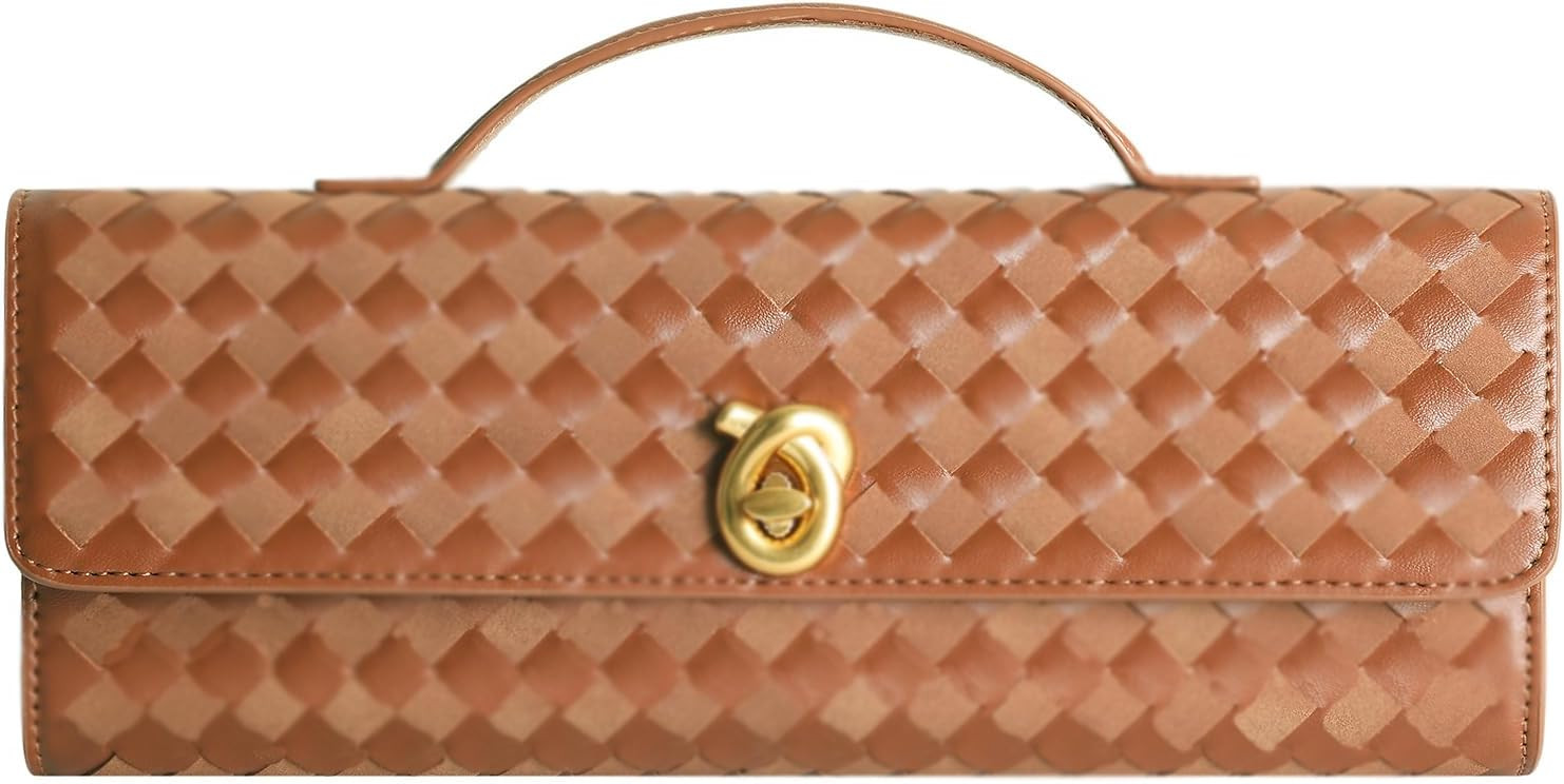 Woven Clutch Purses for Women, Leather Evening Clutch, Handmade Woven Shoulder Bag Crossbody Bag | Amazon (US)