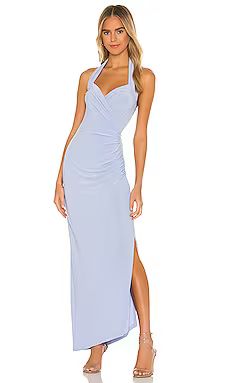 X REVOLVE Halter Sweetheart Side Drape Gown
                    
                    Norma Kamali | Revolve Clothing (Global)