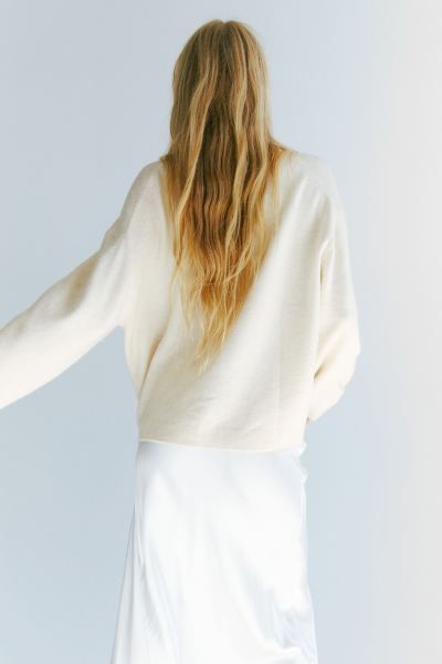 Knitted jumper - Cream - Ladies | H&M GB | H&M (UK, MY, IN, SG, PH, TW, HK)