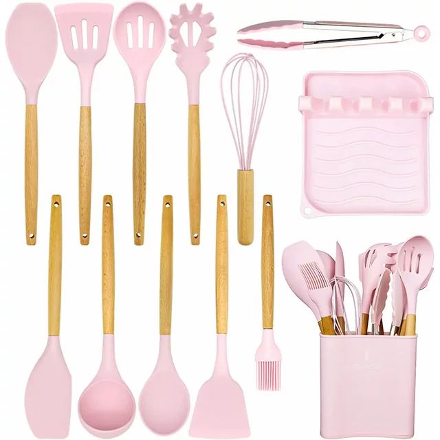 Cooking Utensils Set, Caliamary 13 PCS Silicone Kitchen Utensils Set with Holder Spoons Spatulas ... | Walmart (US)