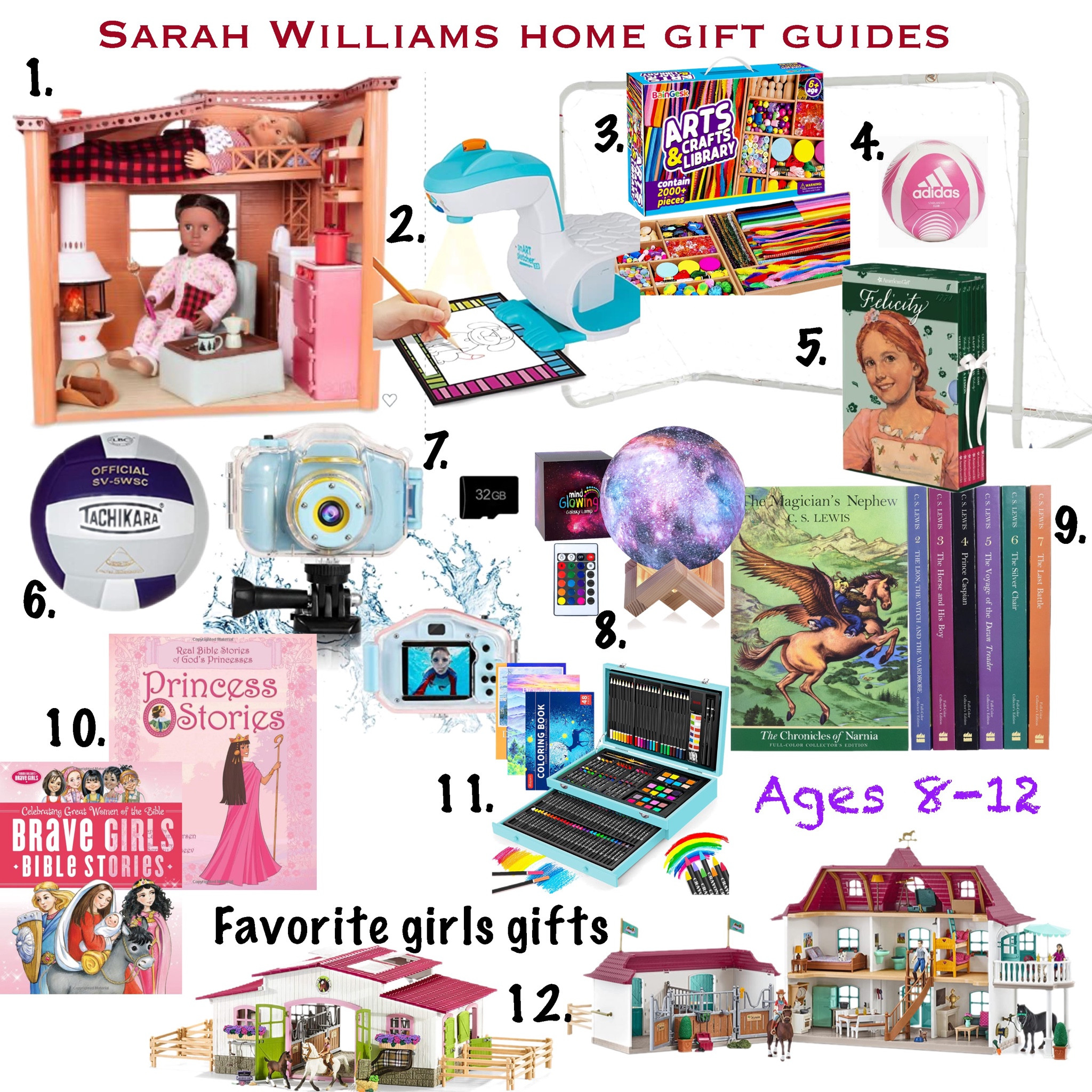 Our favorite girl gifts for our favorite 9 and 10 year old! Christmas gifts for girls ages 8-12, books, American girl doll, horses, the chronicles of narnia, crafts, art, soccer 

#LTKHoliday #LTKGiftGuide #LTKkids