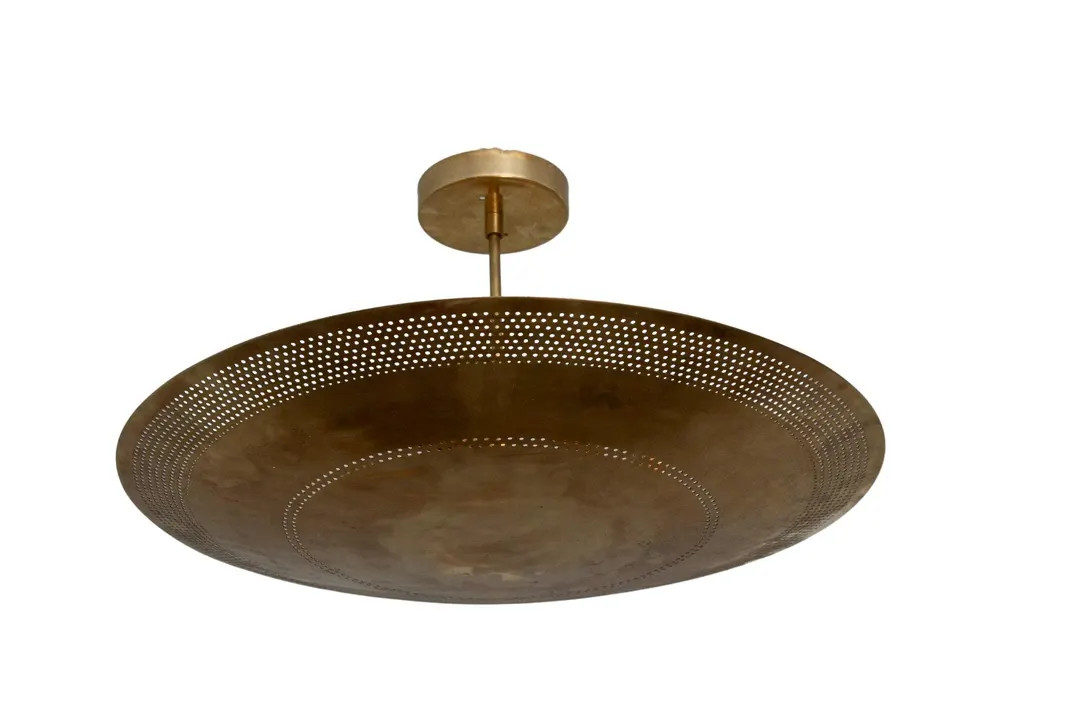 6 Light Elegant Perforerad Ceiling Flushmount Light Pendant Mid Century Modern Raw Brass Sputnik ... | Etsy (US)