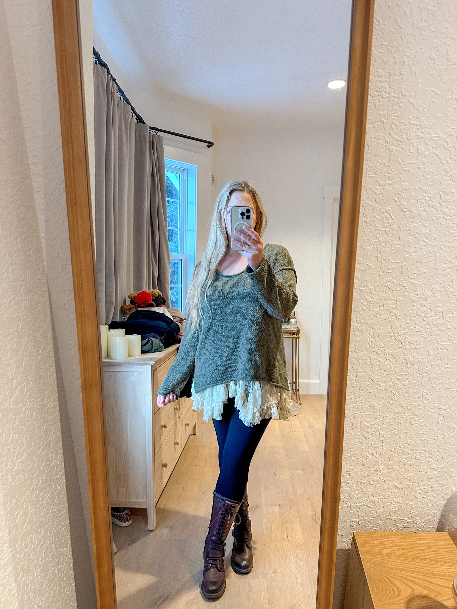 When you want to be cute but it’s -25 out! Wool leggings, wool socks, warm sweater, and add lace underneath! ✨

#LTKmidsize #LTKstyletip