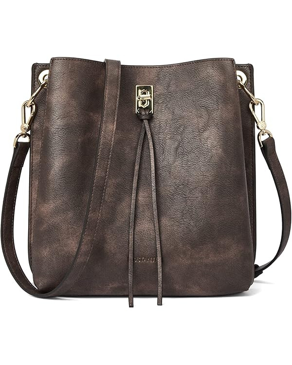 BOSTANTEN Women Handbags Leather Designer Tote Purses Lady Crossbody Bucket Shoulder Hobo Bags fo... | Amazon (US)