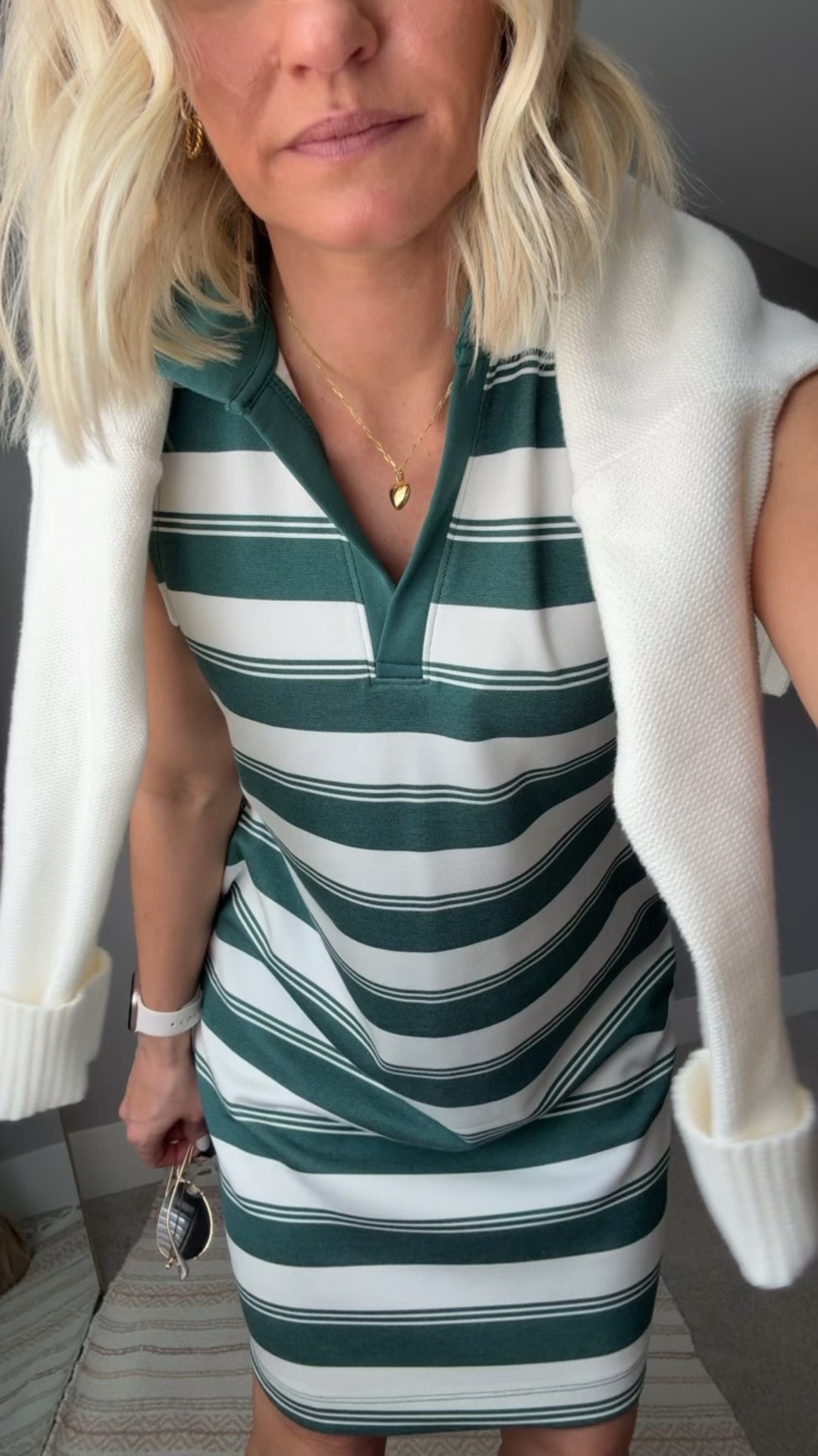I love this golf polo dress! The green stripes are sold out online, but it does come in other colors! I’m wearing a small.

#LTKootd #LTKActive #LTKOver40