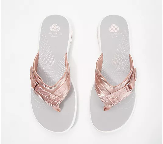 Clarks Cloudsteppers Sport Thong Sandals - Breeze Sea - QVC.com | QVC