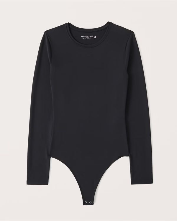 Essential Long-Sleeve Seamless Fabric Crewneck Bodysuit | Abercrombie & Fitch (US)