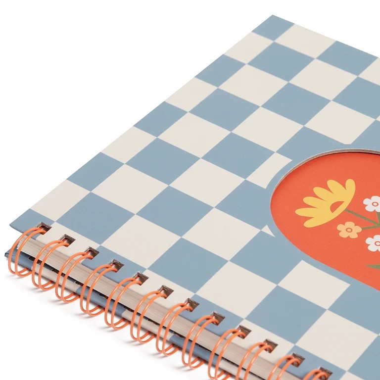 Pearhead Flower Checkered Spiral Notebook, College Ruled, 8 x 10.5 | Walmart (US)