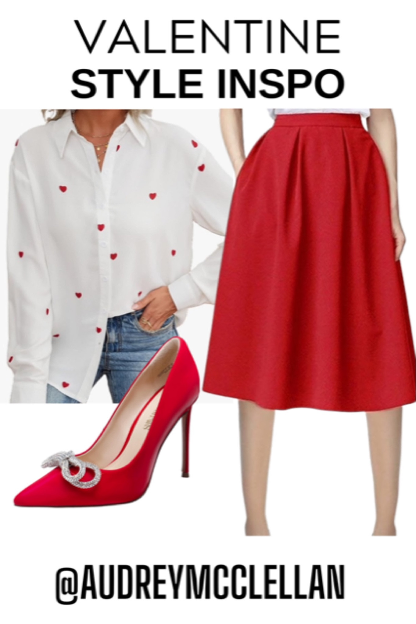 Red skirts always work for Valentine’s Day fashion! Love this pretty and elegant look 🥰🫶🏻

#LTKstyletip