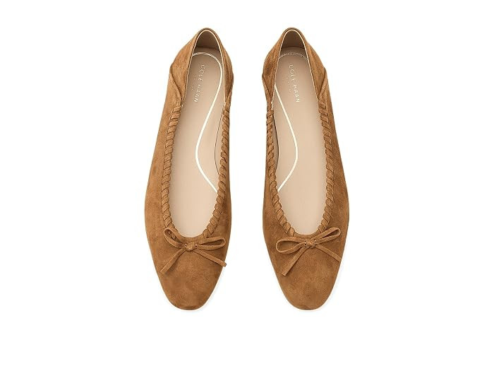 Cole Haan Jaya Travel Ballet Women's Shoes Black Leather/Stitch : 9.5 B - Medium | Zappos.com