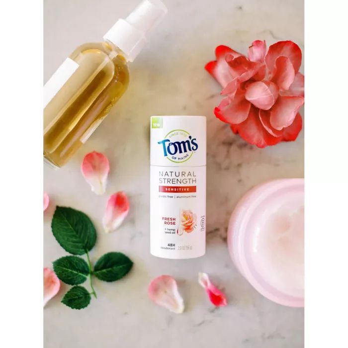 Tom's of Maine Natural Strength Plastic-Free Deodorant with Hemp Seed Oil, Fresh Rose  - 2oz | Target