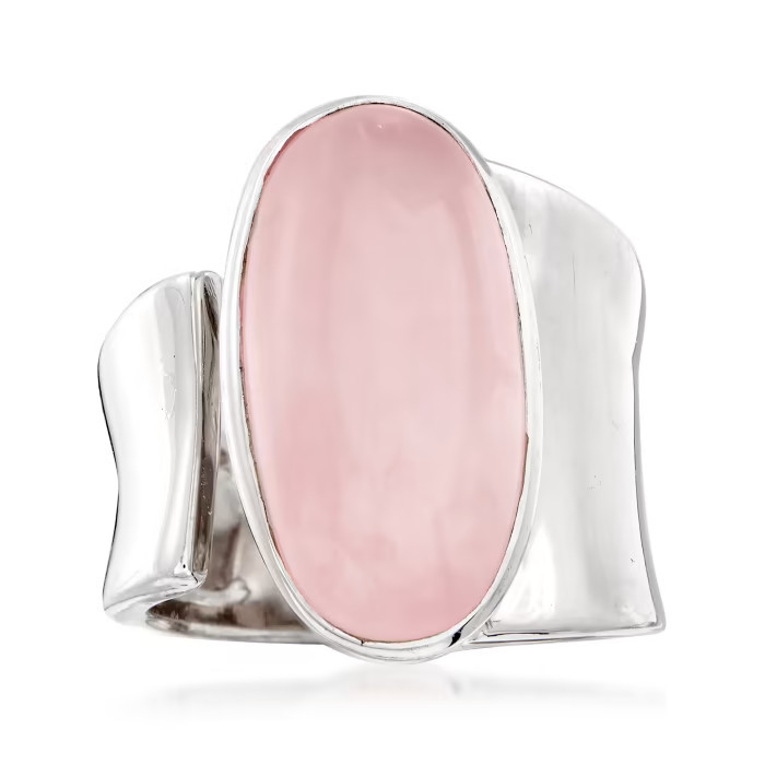 16.00 Carat Rose Quartz Wrap Ring in Sterling Silver. Size 7 | Ross-Simons