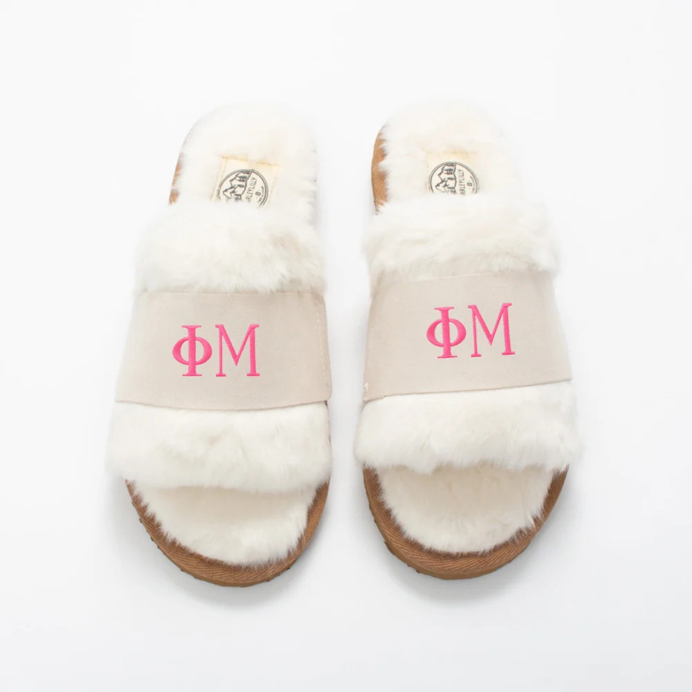 Phi Mu Fuzzy Slippers | Sorority Gift Idea | Marleylilly